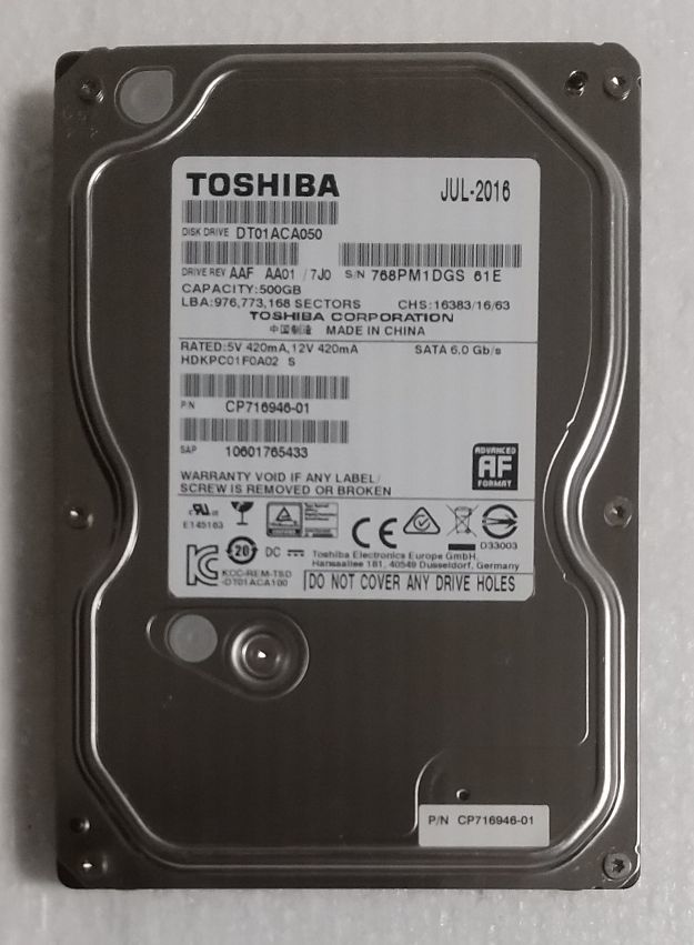 DIGA換装用500GBHDD DMR-BRT210，DMR-BRT220，DMR-BRT230，DMR-BRT300，DMR-BWT500，DMR-BWT520，DMR-BWT530，DMR-BZT600，DMR-BZT710，DMR-BZT720等