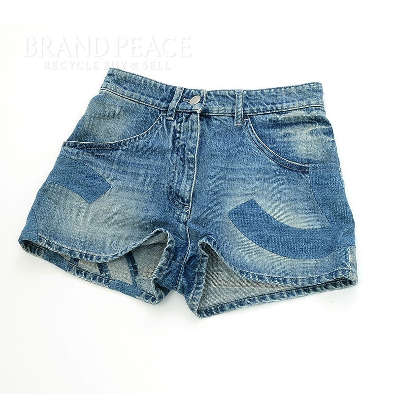 シャネル ショートパンツ ホットパンツ ココマーク デニム サイズ34