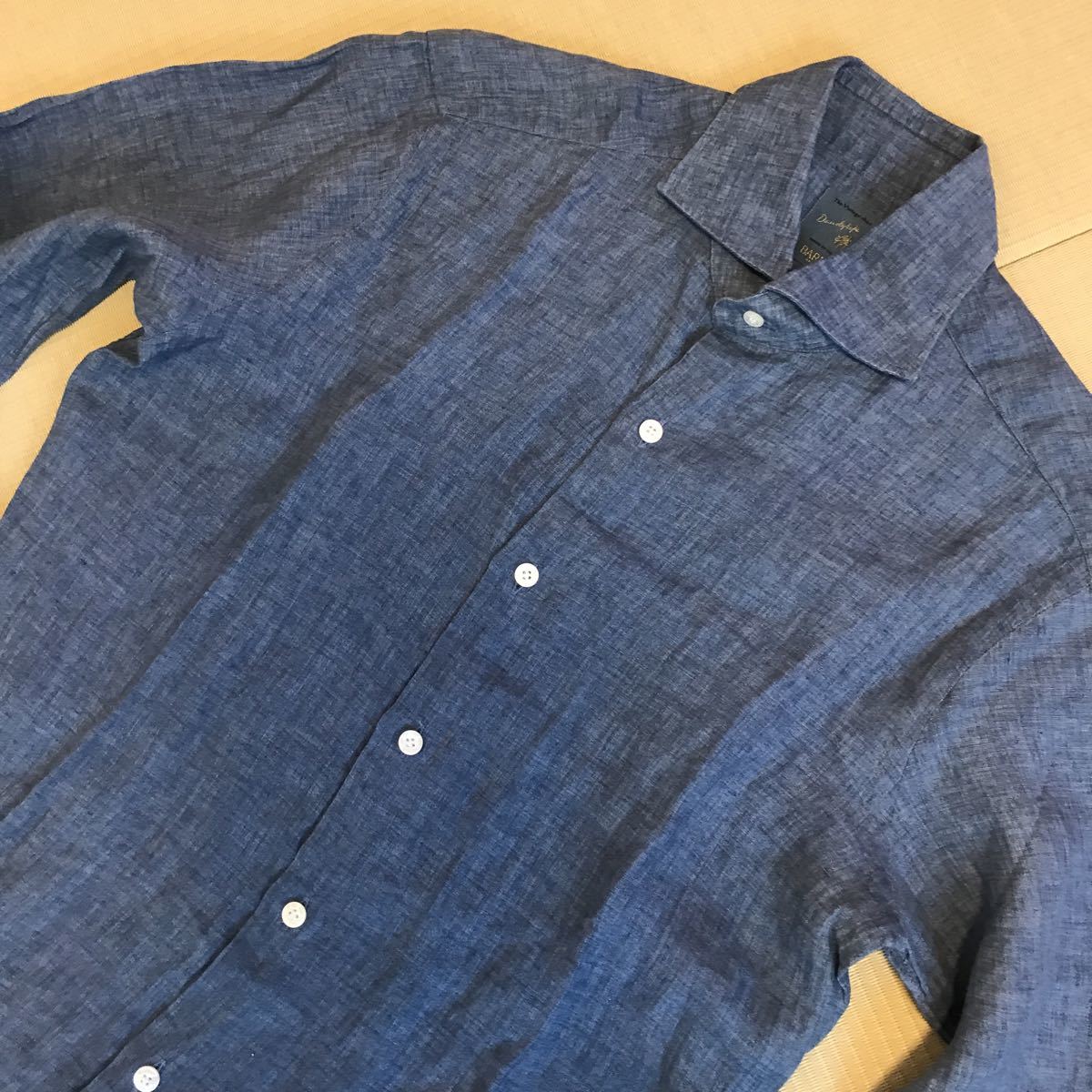 barba バルバ リネンシャツ ネイビー 系 長袖 イタリア beams f 