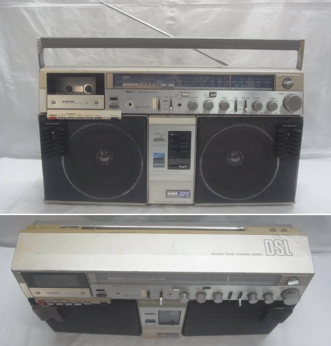 80年代 ヴィンテージ☆AIWA ラジカセ CS-J77MKⅡ☆FM/AM ラジオ