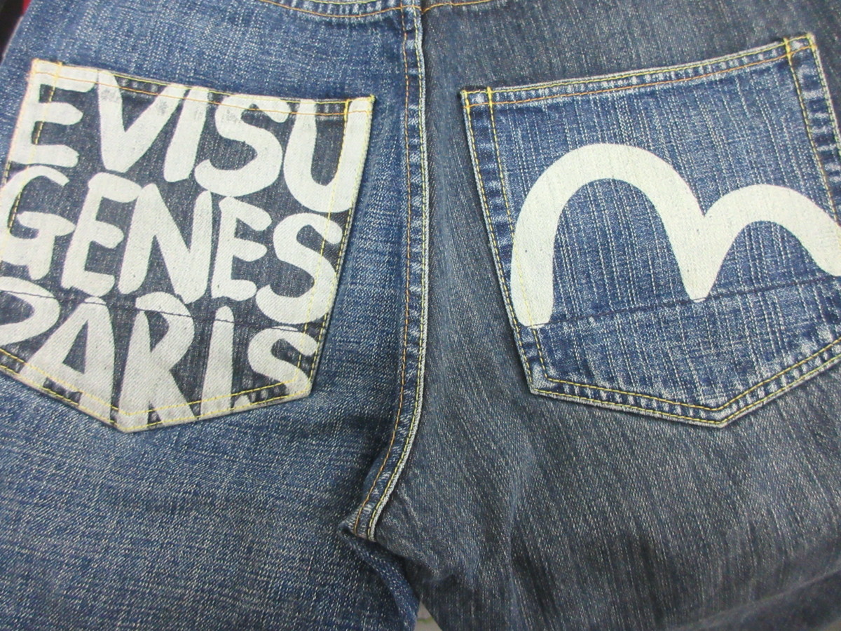 エヴィス EVISU Paris 0001 ユーロ デニムパンツ カモメ サイズ29×34 