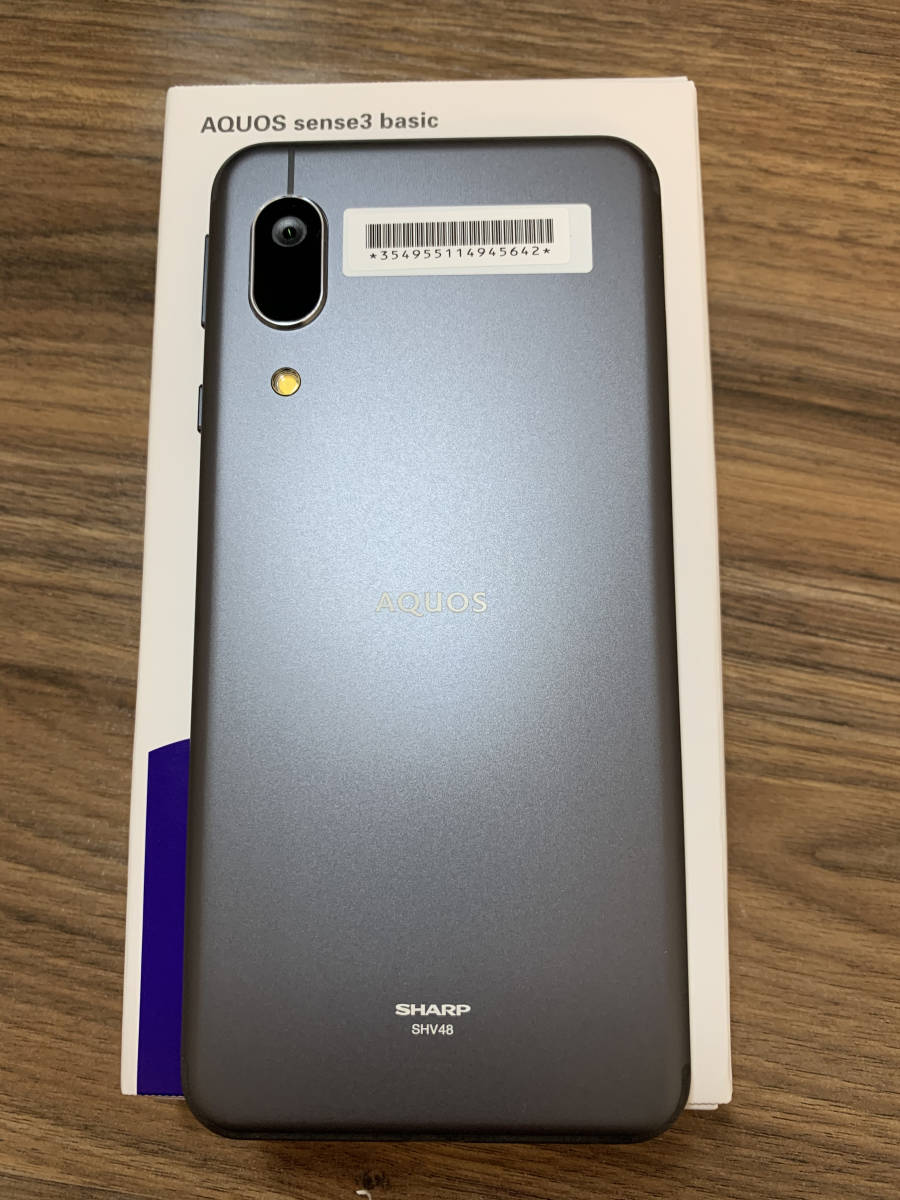AQUOS sense3 basic SIMロック解除済み SHV48 au ブラック basic
