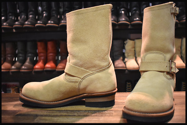 【9D 美品 13年】レッドウィング 8268 スエード エンジニア ブーツ ホーソーンアビレーンラフアウト スチールトゥ redwing HOPESMORE