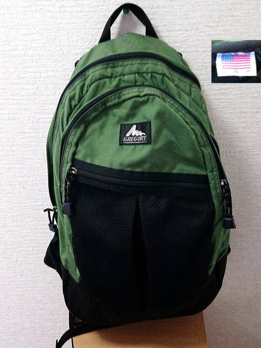 希少廃盤アメリカ製！人気のカーキ【希少旧ロゴ】グレゴリー/リュック 