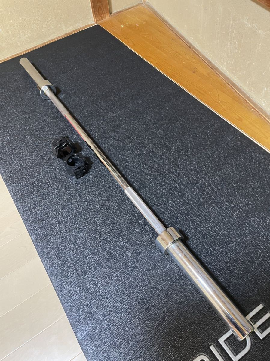 ボディメーカー（BODYMAKER） オリンピックシャフト 150cm PB012 筋トレ バーベル ウエイトトレーニング ダンベル（カラー付き）