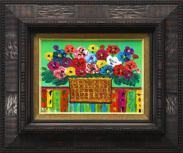 絵画 K.TAKAISHI 高石国夫 油絵 油彩 花 花瓶 静物画 洋画 C 真作】【WISH】高石国夫 油彩 4号 花 〇内閣総理大臣賞 文部大臣賞