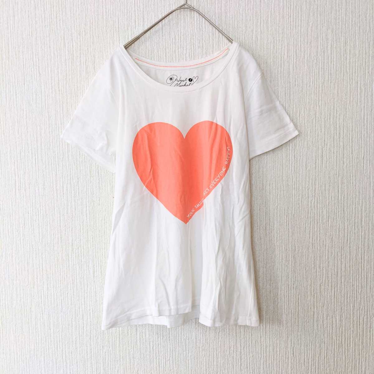 Heart Market 半袖tシャツ ハート柄 レディース Lサイズ 白 イラスト キャラクター 売買されたオークション情報 Yahooの商品情報をアーカイブ公開 オークファン Aucfan Com