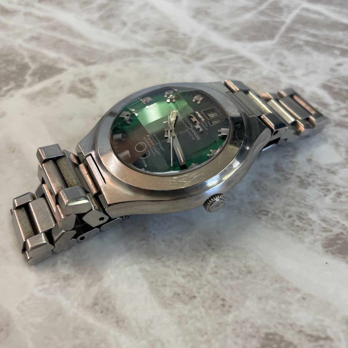 TECHNOS テクノス カイザー シグナル 自動巻き グリーン【稼働品 