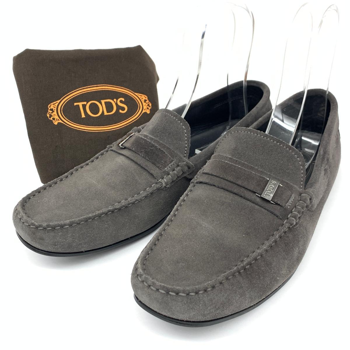 Santoni スエード ドライビングシューズ デッキシューズ グレー 8 ◇TOD'S トッズ スエード ドライビングシューズ サイズ8A◇ gray