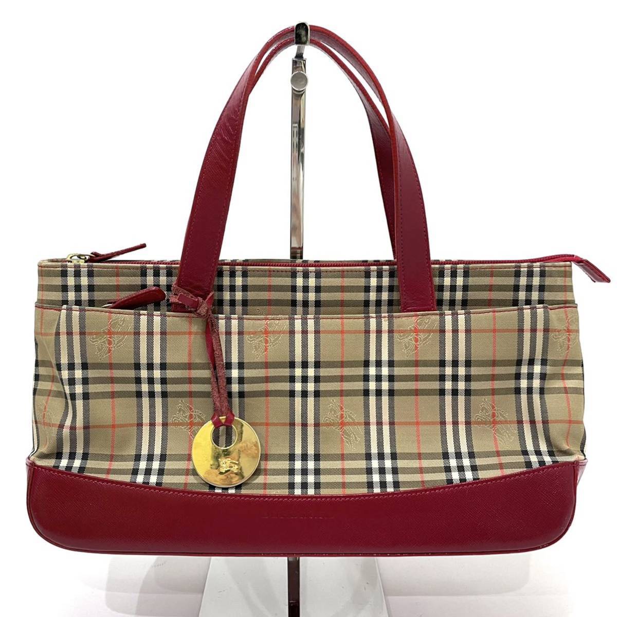 BURBERRY バーバリー ナイロンキャンバス レザー ノバチェック