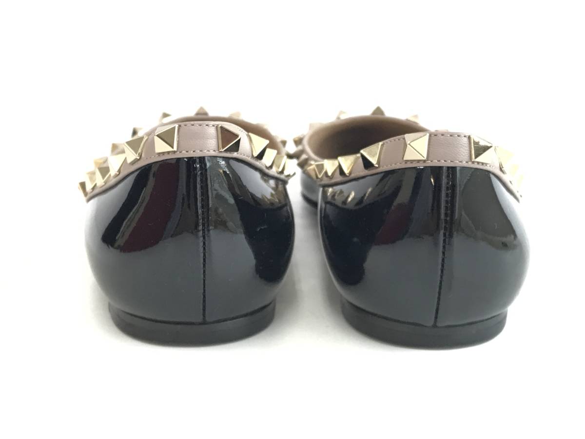 美品 ヴァレンティノ ロックスタッズ 跳ね上がっ パンプス 黒