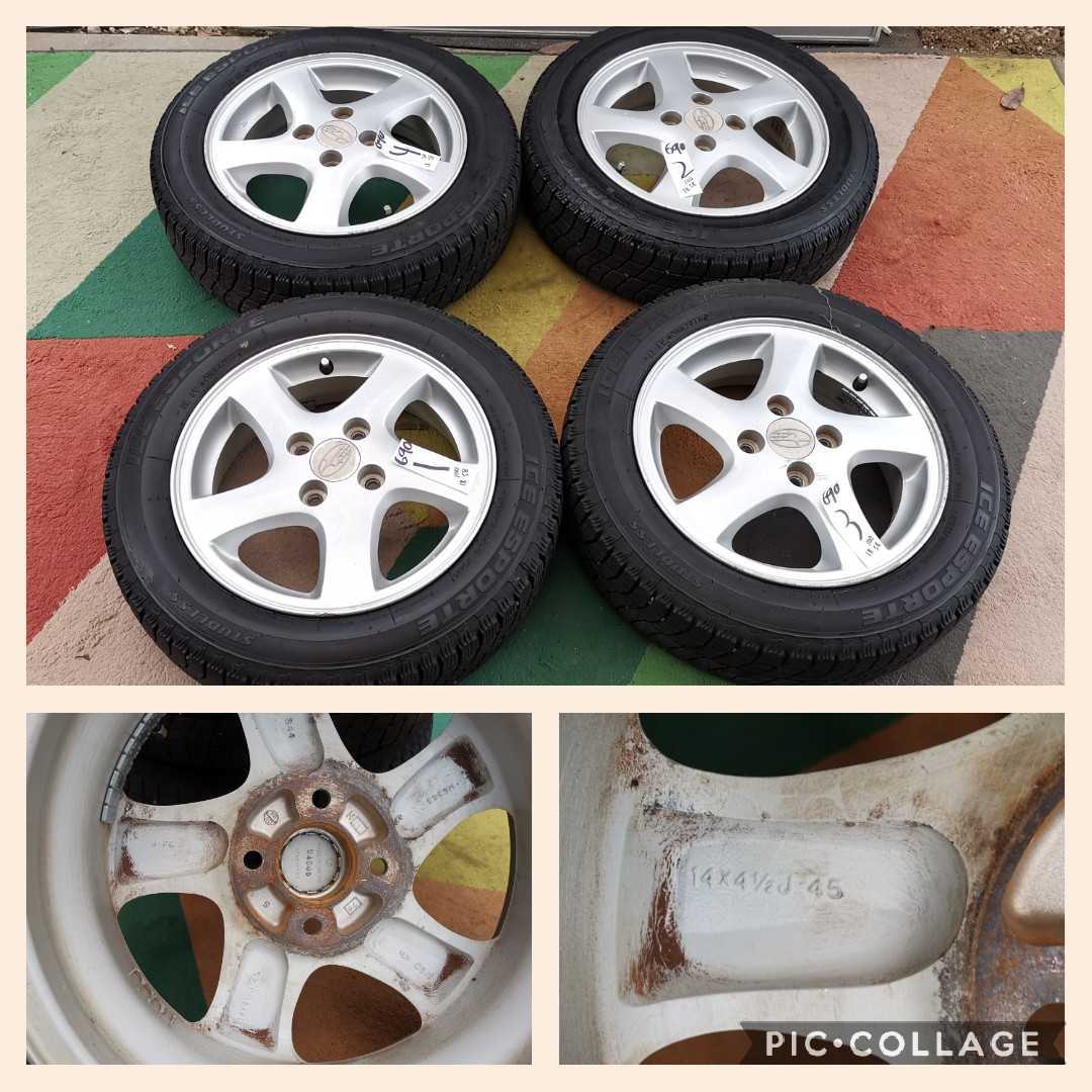スバルR2純正 4.5Jx14 +45 PCD100 4穴スタッドレスタイヤ ICE ESPORTE