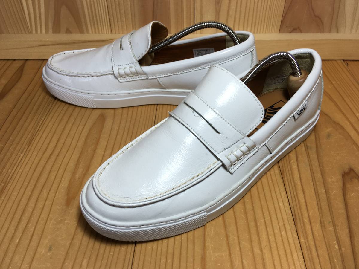 ☆VANS バンズ 国内企画 slip on スリッポン ローファー レザー 白 