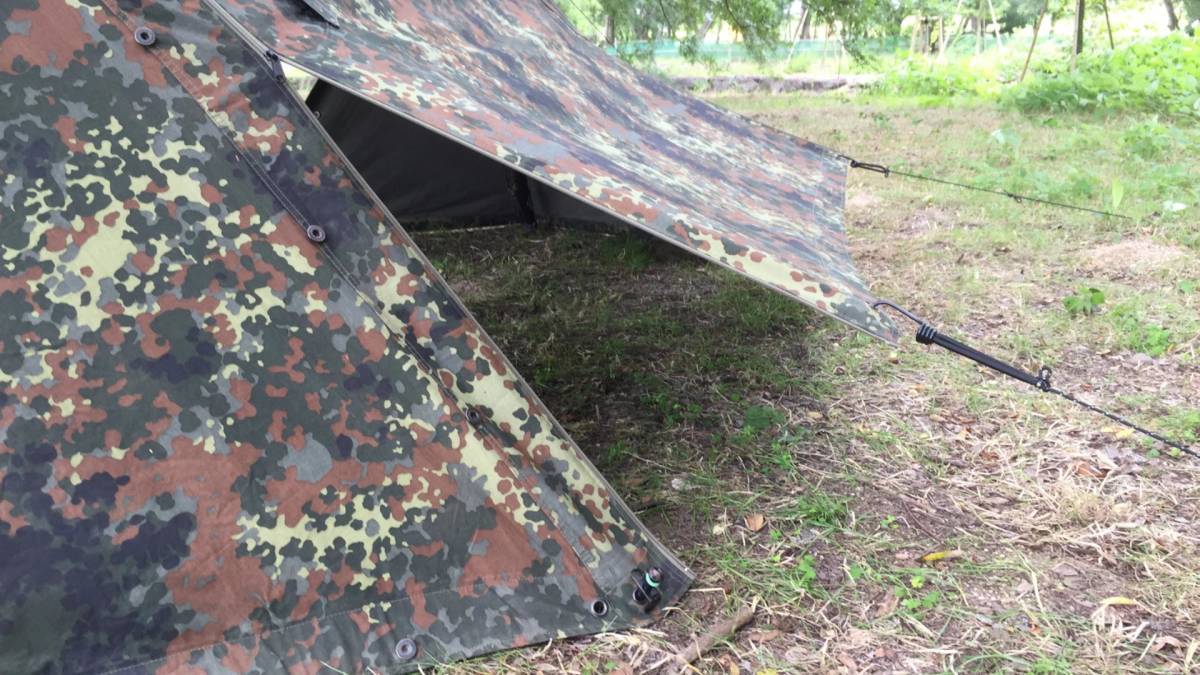 ☆ドイツ軍パップテント 両面Open YKKコイルファスナー×4P装備