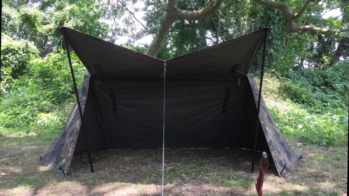 ☆ドイツ軍パップテント 両面Open YKKコイルファスナー×4P装備