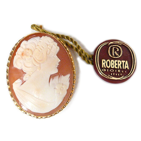 ◎ROBERTA GIOIELLI ロベルタジュエル シェルカメオ ブローチ