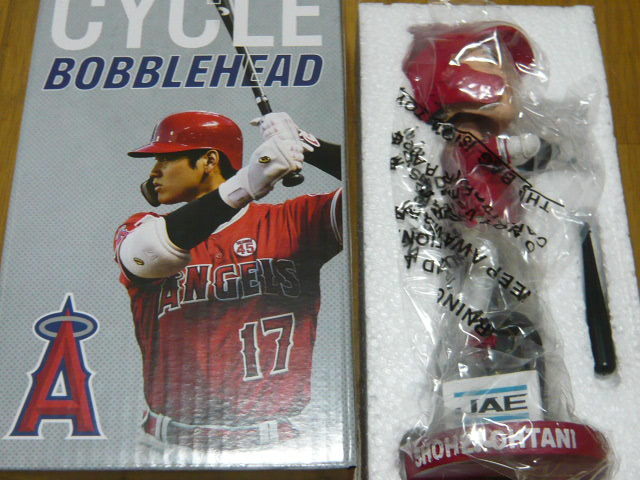【新品未使用】大谷翔平 ボブルヘッド サイクルヒット達成　記念 ① ボブルヘッド 大谷翔平 バブルヘッド Shohei Ohtani サイクル