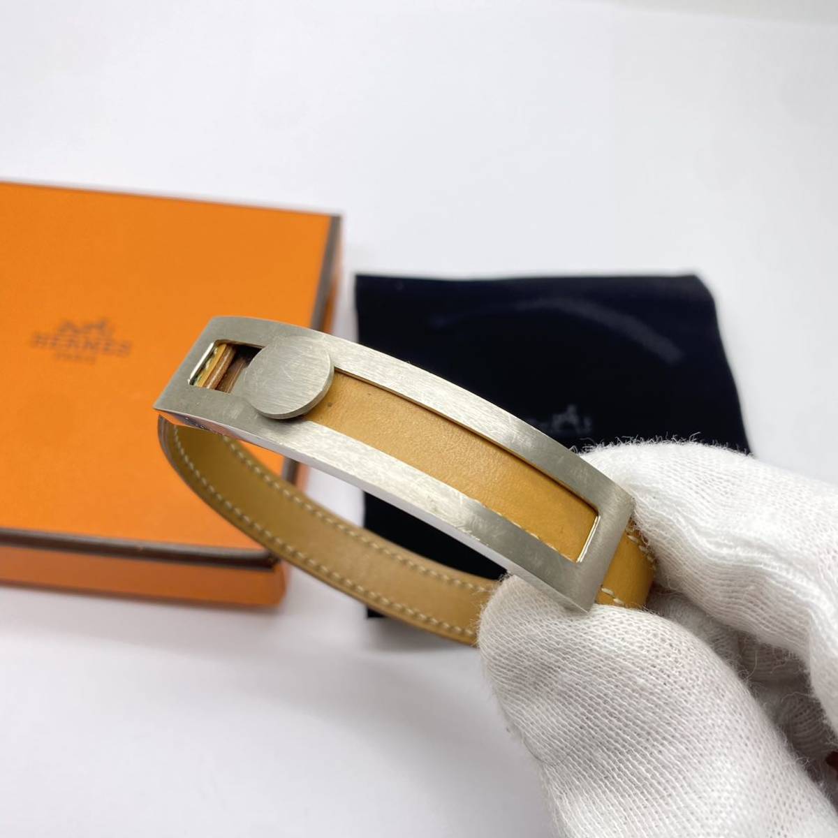 エルメス プスプス HERMES レザー ブレスの通販 良品 ブレスレット
