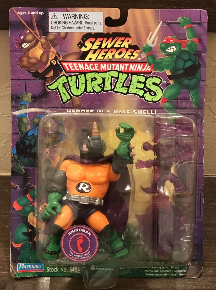 ミュータント ニンジャ タートルズ RHINO MAN 当時物 TEENAGE MUTANT NINJA TURTLES プレイメイツ SEWER HEROES Rocksteady - Teenage Mutant Toysのティーンエイジ・ミュータント・ニンジャ・タートルズ:ミュータント・メイヘム 4インチ 新しい『ティーンエイジ・ミュータント・ニンジャ・タートルズ』の映画