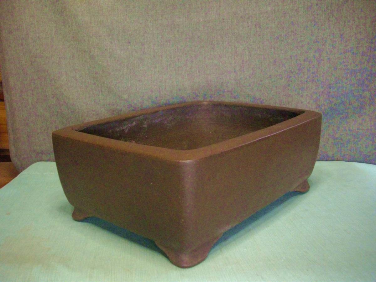 KAKE0422 和鉢 人気作家 佳山 紫泥内縁撫角長方 W33cm | BRAZZIL.COM
