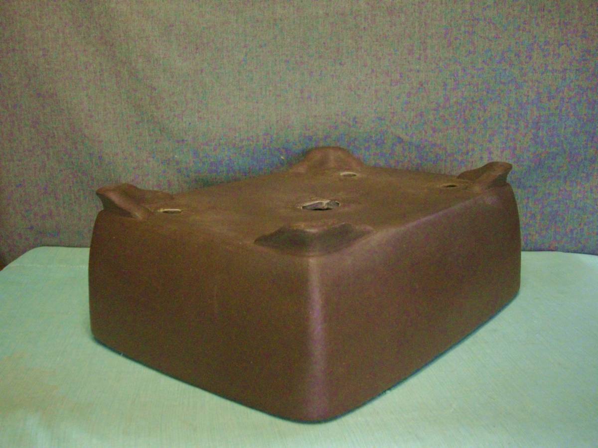 KAKE0422 和鉢 人気作家 佳山 紫泥内縁撫角長方 W33cm | BRAZZIL.COM