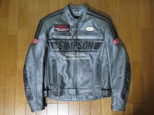 SIMPSON シンプソン おそ 2WAY本皮パンチングレザージャケット L 使用感有