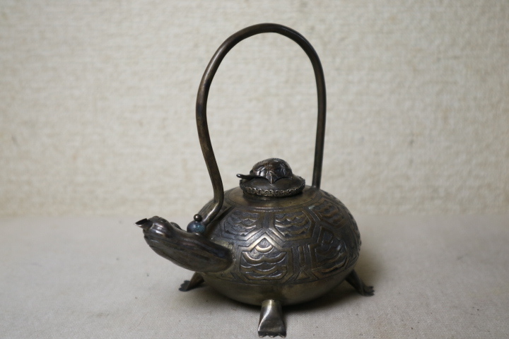 亀型 水注 検古道具唐物古玩銀玄武水滴インテリア珍品希少骨董