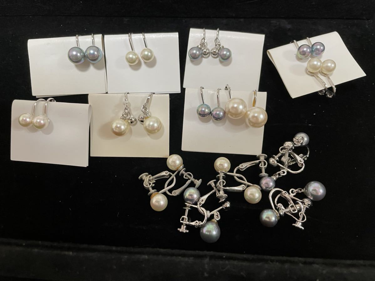 全て未使用本真珠/イヤリング/真珠屋倒産品/パール/アコヤ/パールアクセサリー/セット/大量/おまとめ/SILVER刻印