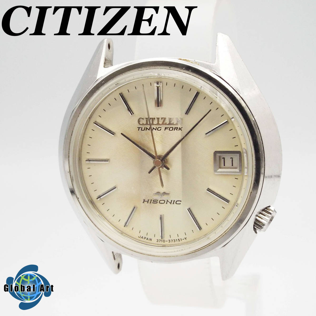 【お得，限定SALE】 あ08039/CITIZEN シチズン/TUNIG FORK/HISONIC ハイソニック/音叉時計/メンズ腕時計/本体のみ/デイト/文字盤 シルバー/3711-373138Y(シチズン)｜売買されたオークション情報、yahooの商品情報をアーカイブ その他