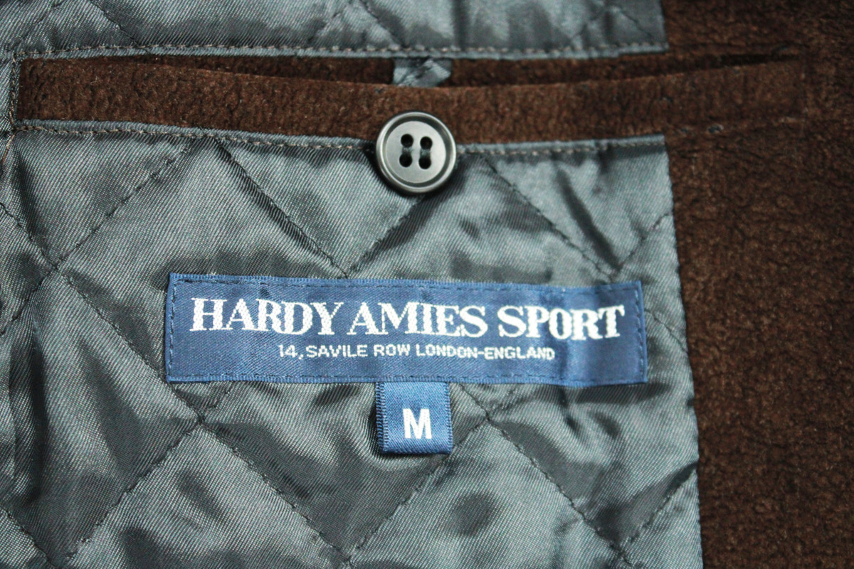美品 HARDY AMIES SPORTハーディーエイミス ブルドッグ犬スタジャン 茶 