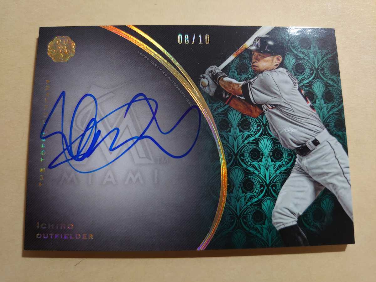 イチロー 10枚限定 直筆サイン カード topps mint 2016年 マーリンズ