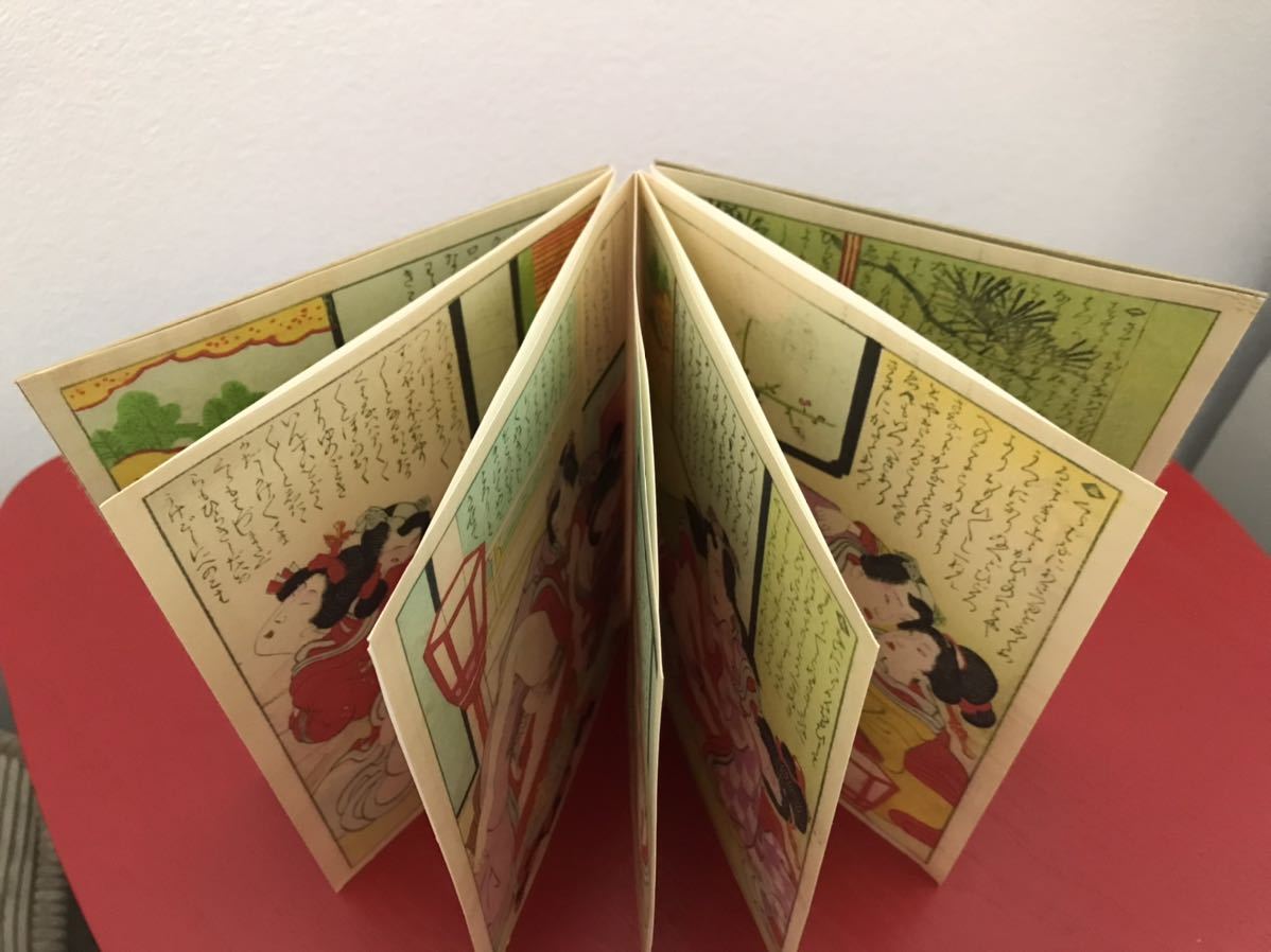 春画 錦絵 絵巻風 12種 日本画 - 巻物 春画 色摺り春画12面◇