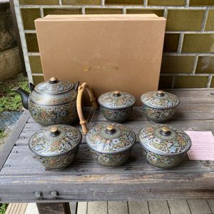 幸泉窯御麗艶渡 ニューオリエント蓋付茶器揃 急須＋蓋付き湯飲み5客 