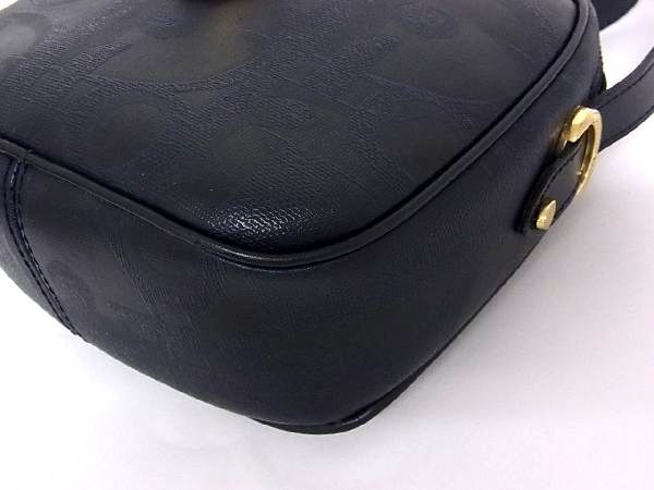 1円 ■美品■ Christian Dior クリスチャンディオール レザー G金具 ショルダーバッグ ポシェット 斜め掛け レディース ブラック系 S0656fN Christian アクセサリー Dior ビジネス ラインストーン クリスチャン・ディオール(か