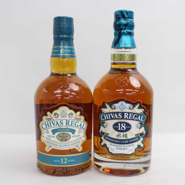 【2本セット】CHIVAS REGAL（シーバスリーガル）ミズナラ各種（18年 43％ 700ml 等）N21I090039
