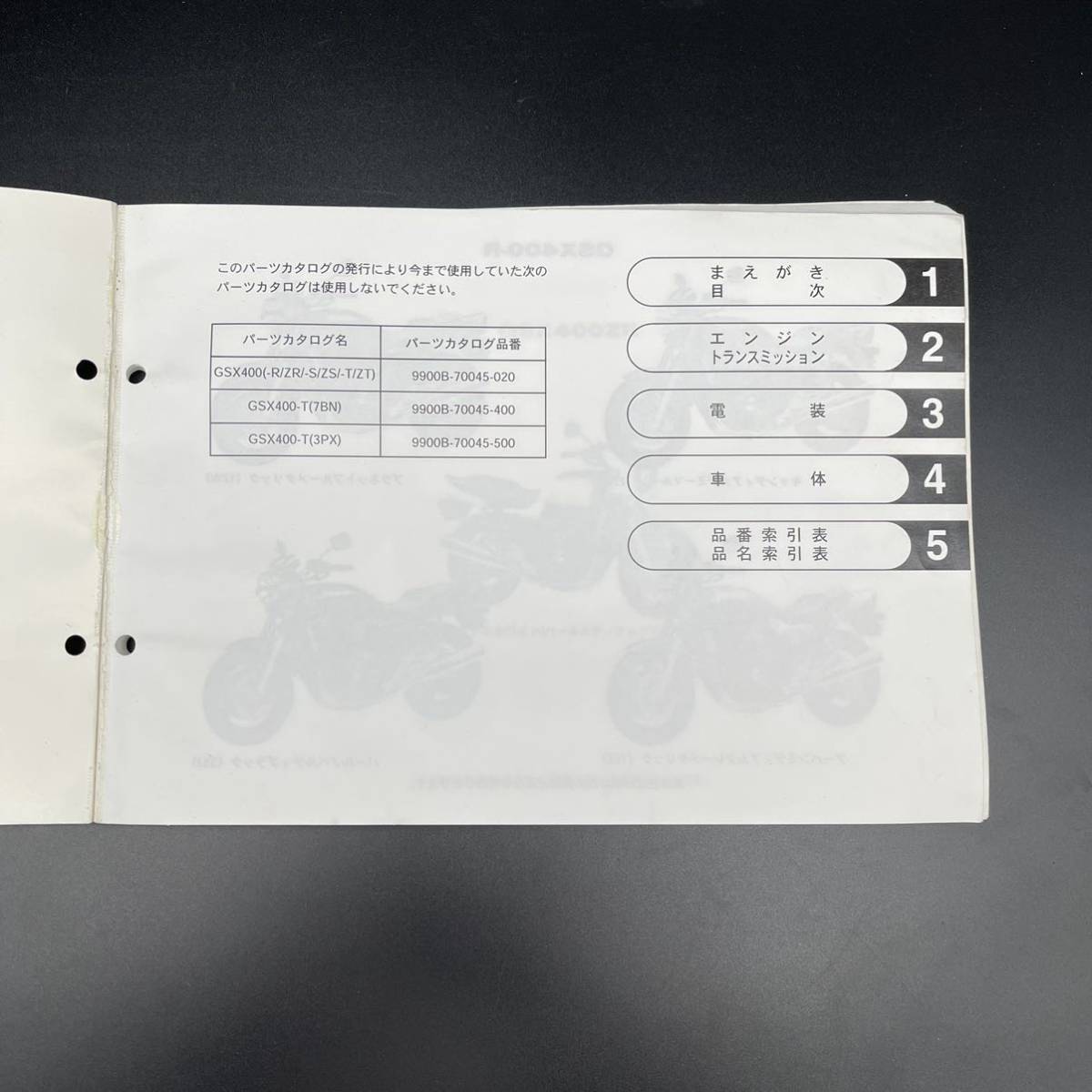 ★中古品★　即納　インパルス400　パーツリスト　4版　GSX400　R&frasl;ZR&frasl;S&frasl;ZS&frasl;T&frasl;ZT&frasl;X　IMPULSE　GK79A　パーツカタログ　 サービスマニュアル