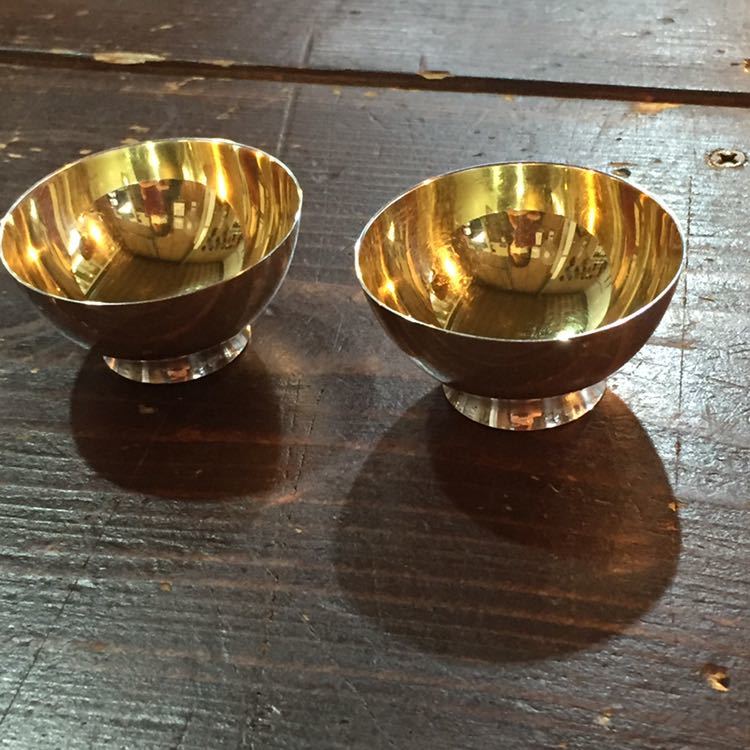 純銀製 盃 刻印あり69g ☆純銀 刻印☆お猪口 酒器 純銀製 銀杯 シルバー ぐい呑 2客 R030914