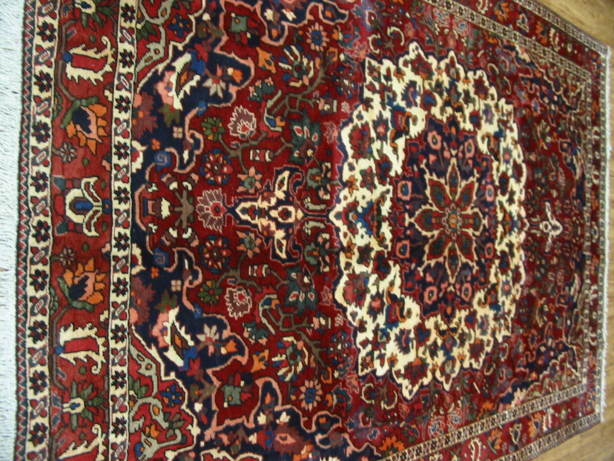 1000円start ペルシャ絨毯 310x210 手織り バクティヤリ産 A6850