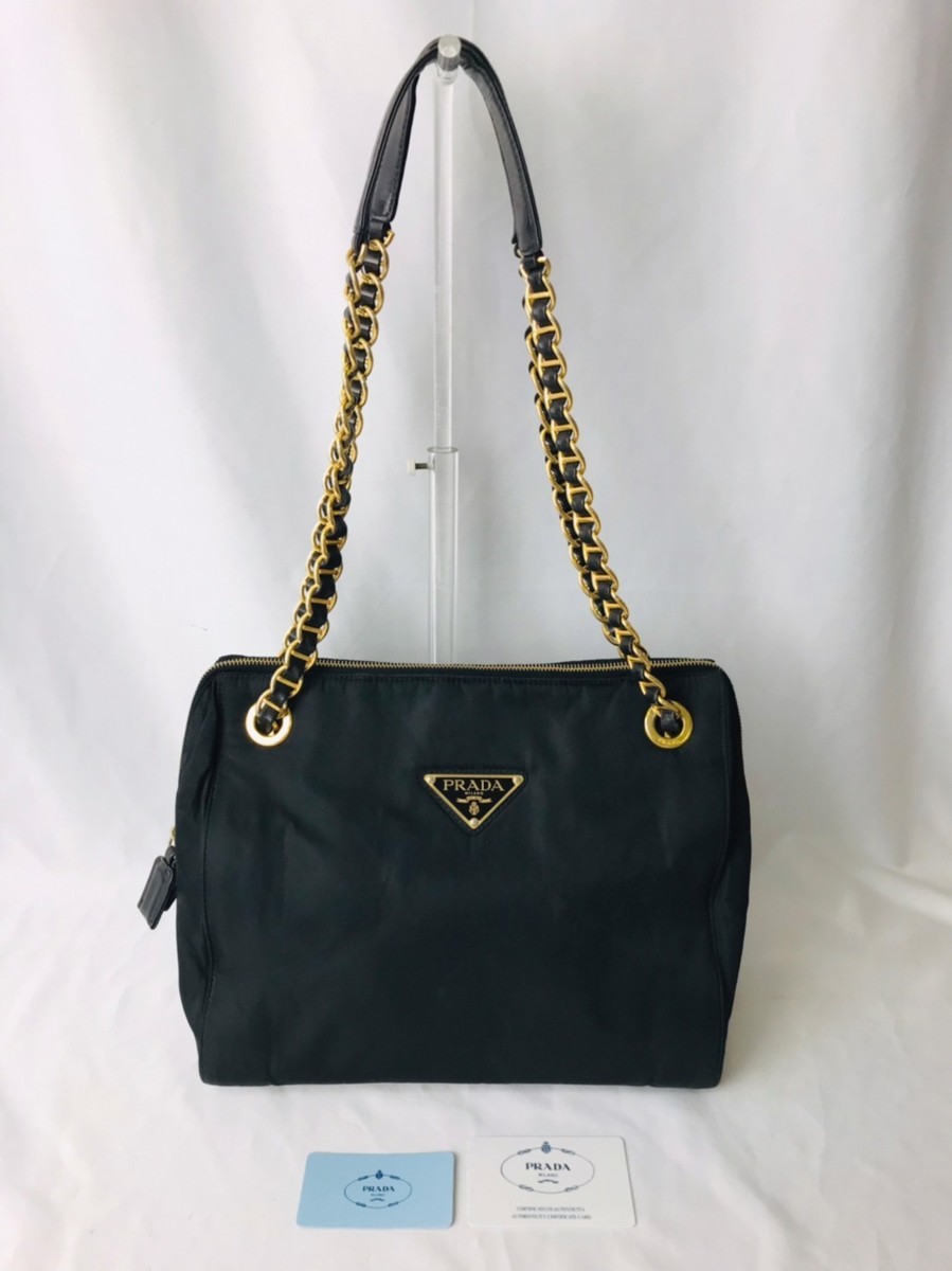 PRADA プラダ トートバッグ ショルダーバッグ チェーン ゴールド金具