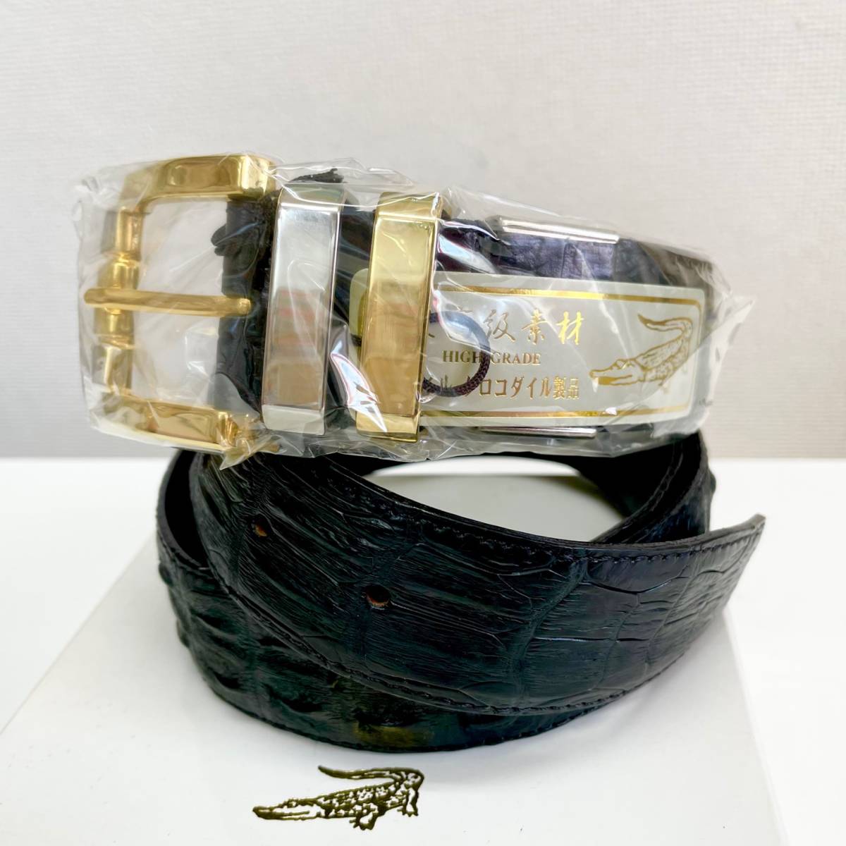 本物保証 クロコダイル ベルト 黒 メンズ 天然ナイルクロコ 本革 腹囲110cm調節可 幅3.5cm(黒)｜売買されたオークション情報、yahooの商品情報をアーカイブ公開 - オークファン 皮革、レザー