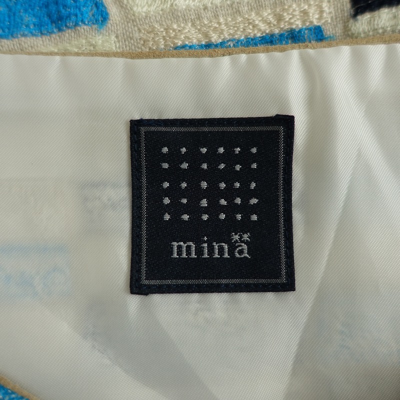 mina perhonen（スカート）のフリマアイテム一覧 ミナ 刺繍台形スカート ミナペルホネン クラシック ■ミナ mina *lakeスカート*麻リネン刺繍台形mina perhonen0422【12I12】