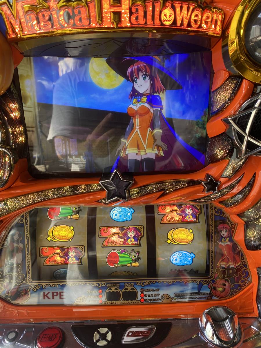 パチスロ実機 5号機 マジカルハロウィン5 コイン不要機付 フルセット