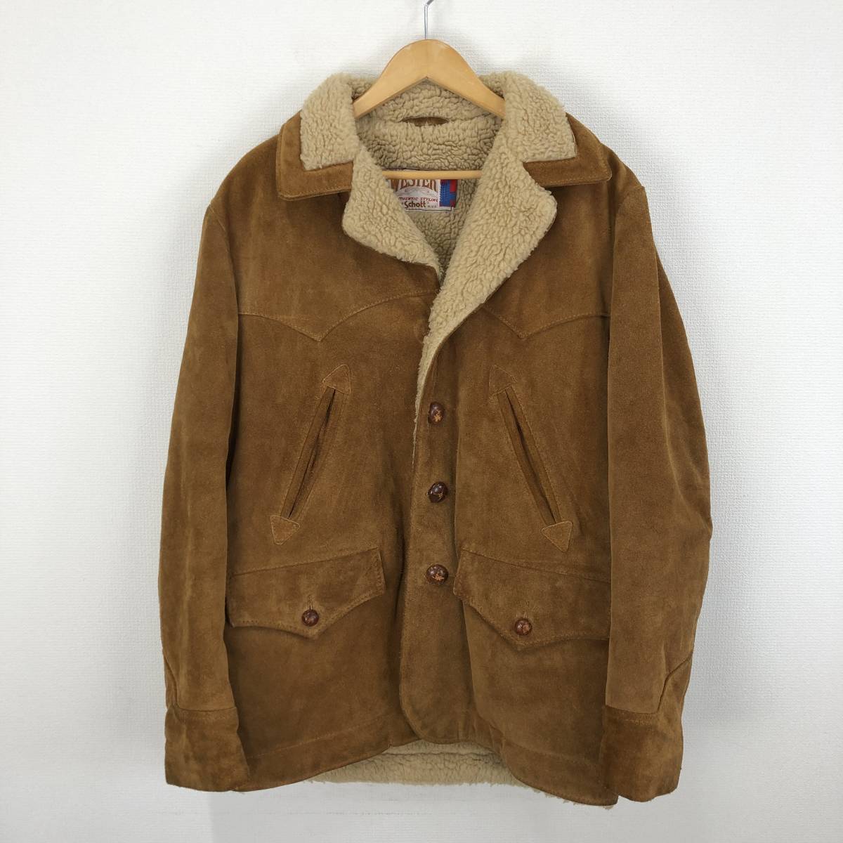 裏ボア WESTERN ショット スウェードレザー 0 古着の販売 Schott ショット 359 スウェード ランチコート レザー ランチャー 38 10089622