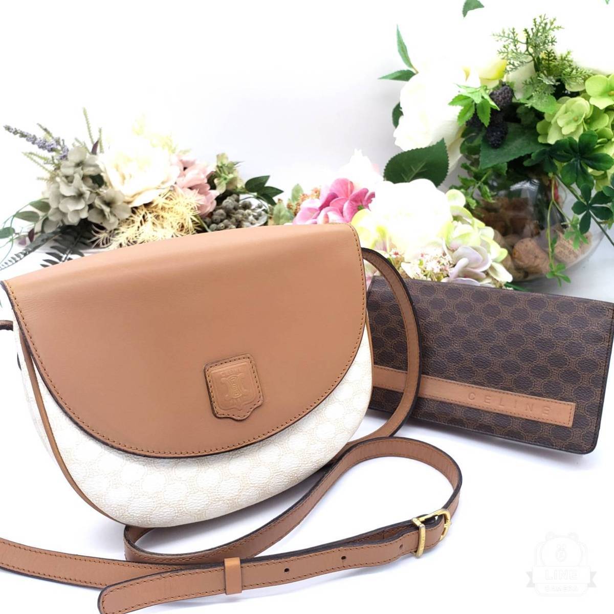 9-8】1円 希少！CELINE オールド セリーヌ マカダム柄 マカダム ミニ 