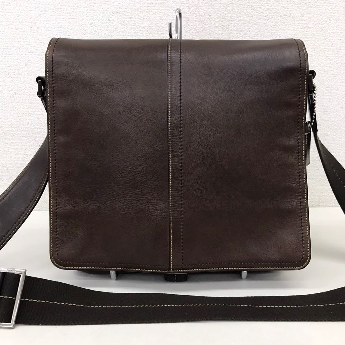 COACH コーチ F05A02 本革 オールレザー メッセンジャーバッグ