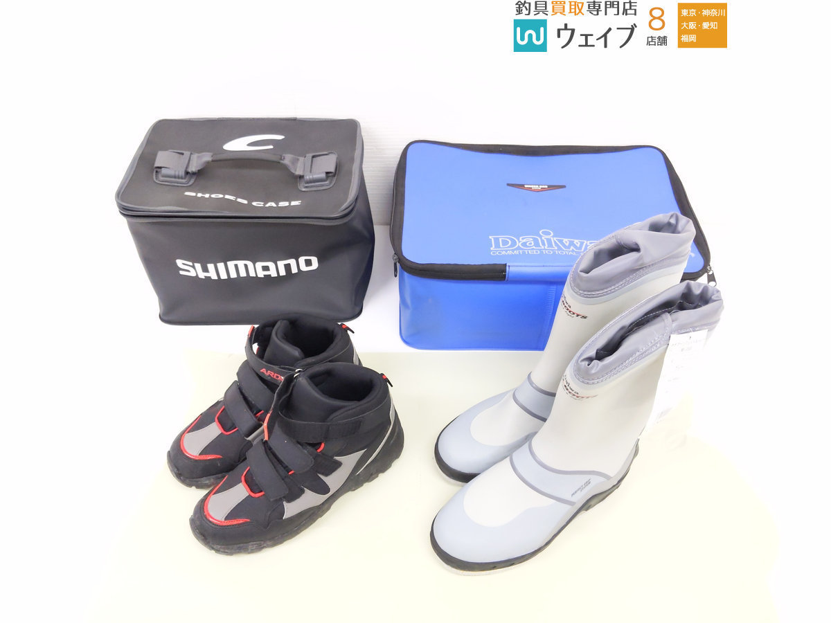 ダイワ ネオブーツ フェルトスパイク Nb 3500 シマノ シューズケース 等計4点セット フィッシング 売買されたオークション情報 Yahooの商品情報をアーカイブ公開 オークファン Aucfan Com