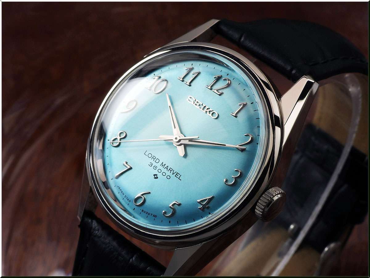 セイコー ロードマーベル 5740-8000 Steel アラビア数字 Sky Blue Dial