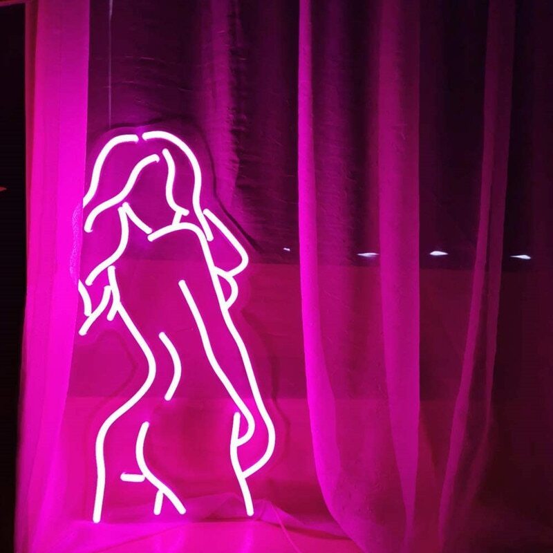人気SALE，お買い得 特大 LEDライト ネオンサイン 看板 セクシー 美女 女性 体 シルエット ピンク インテリア ディスプレイ 輸入雑貨 エコ おしゃれ アート(照明)｜売買されたオークション情報、yahooの商品情報を その他