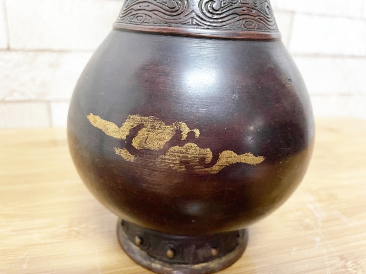 インテリア小物 花器 蝋型 青銅製 置物 飾り物 名入り
