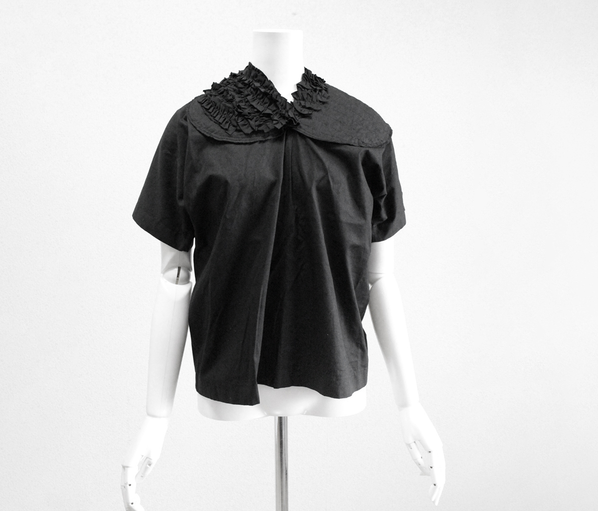 tricot COMME des GARCONS ◇19AW フリルカラー ブラウス 黒 Sサイズ